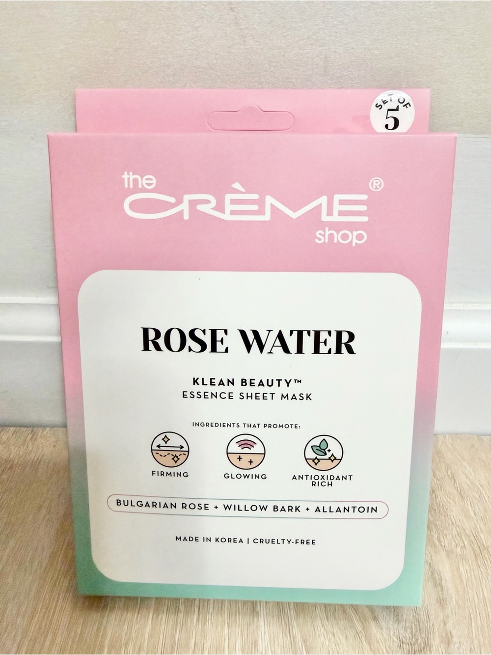 The Crème Shop Bulgarian Rose Water sheet masks